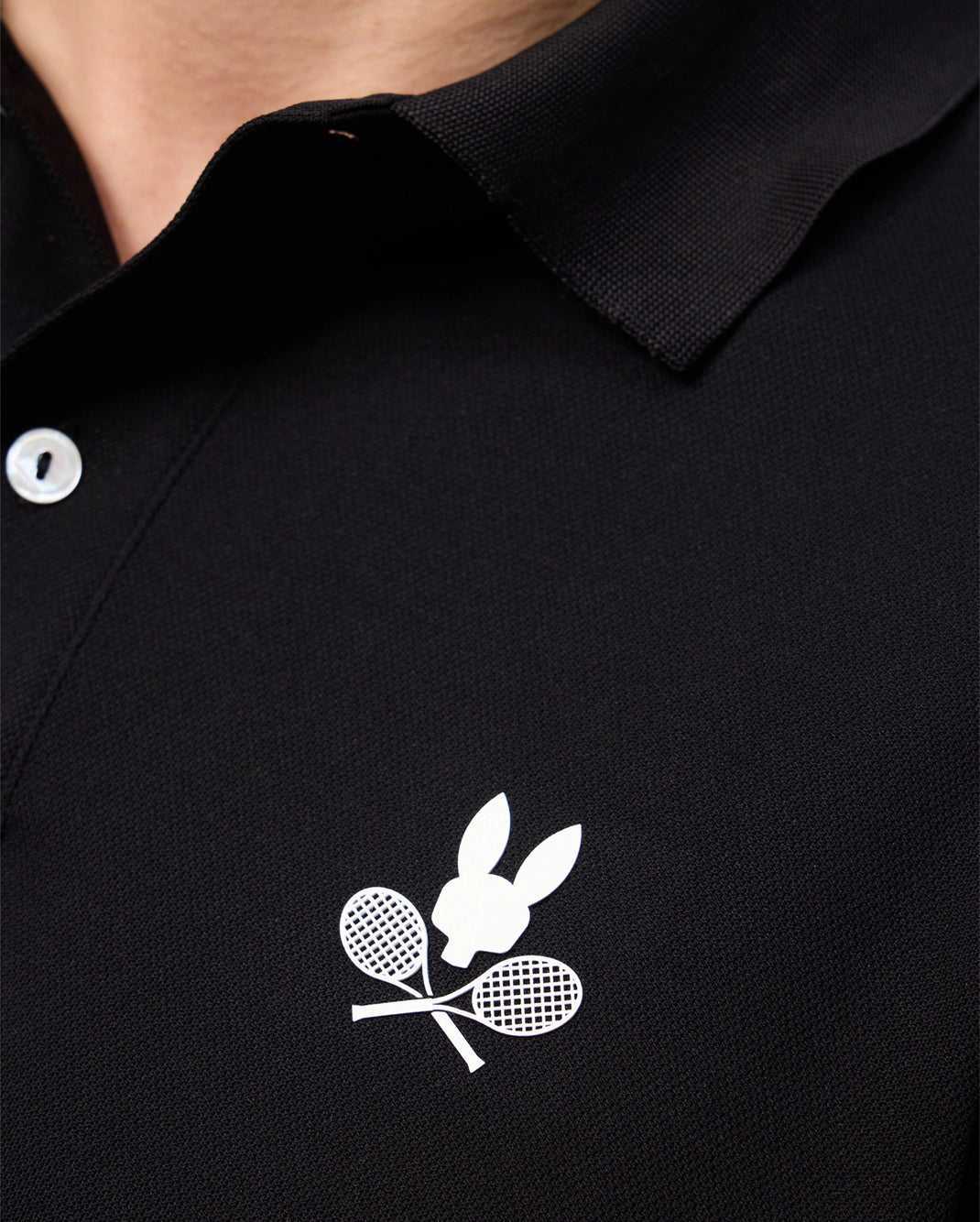 Polos Psycho Bunny Courtside Sport Polo Noir Homme | YCR-44065911